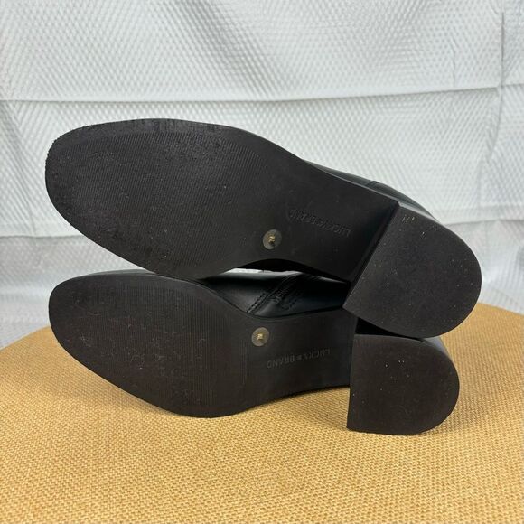 Lucky Brand | Women’s Black Leather Debruh Bootie Ankle Boots | Size 7.5 - Picture 8 of 10